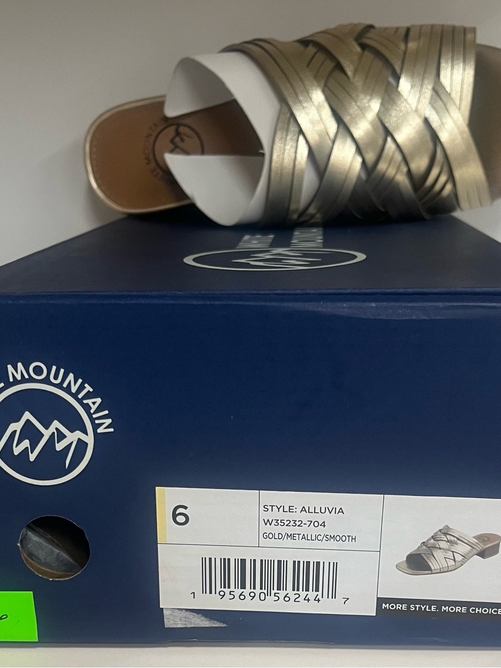White Mountain Alluvia Metallic Gold Woven Slide Sandal